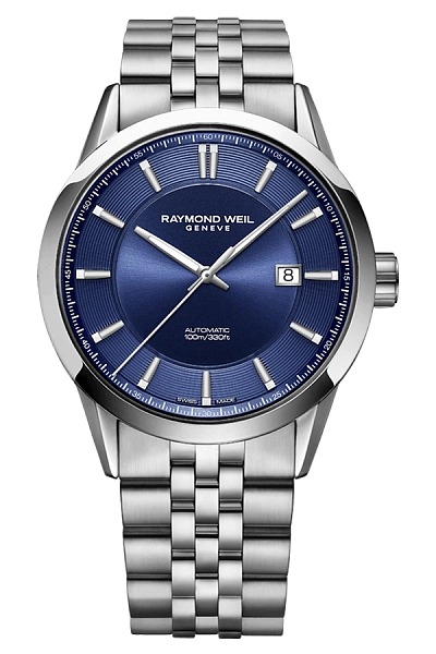 Raymond Weil Freelancer Herrenuhr mit blauem Zifferblatt 2731-ST-50001