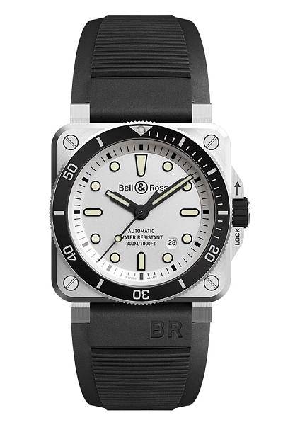 Bell & Ross BR03-92 Taucher Weiß BR0392-D-WH-ST/SRB