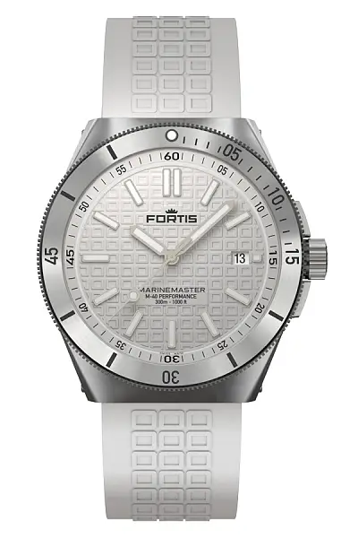 Fortis Marinemaster M-40 Schneeweiß auf Horizon Band F8120009