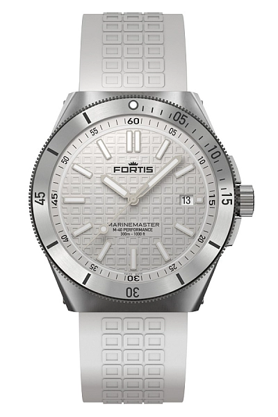 Fortis Marinemaster M-40 Schneeweiß auf Horizon Band F8120009