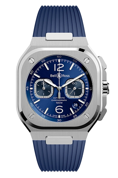 Bell & Ross BR 05 Chrono Stahlblau BR05C-BLU-ST/SRB