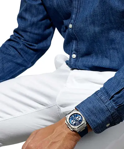 Bell & Ross BR 05 Chrono Stahlblau BR05C-BLU-ST/SRB