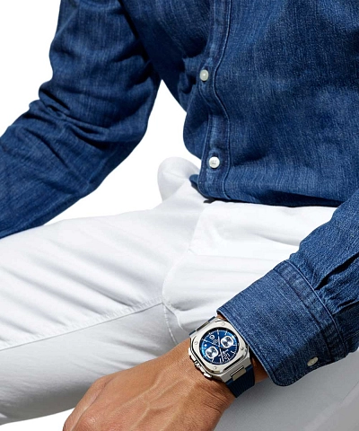 Bell & Ross BR 05 Chrono Stahlblau BR05C-BLU-ST/SRB