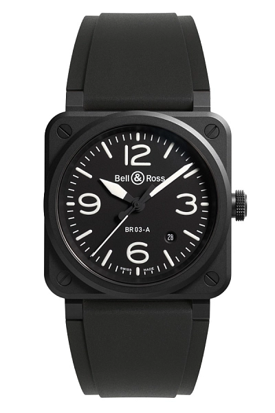 Bell & Ross BR 03 Schwarz Matt BR03A-BL-CE/SRB