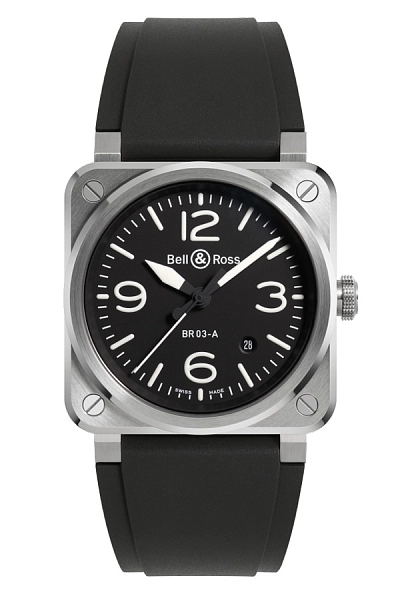 Bell & Ross Neu BR-03 Schwarzer Stahl BR03A-BL-ST/SRB