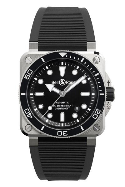 Bell & Ross BR 03 Diver Schwarzer Stahl BR03A-D-BL-ST/SRB