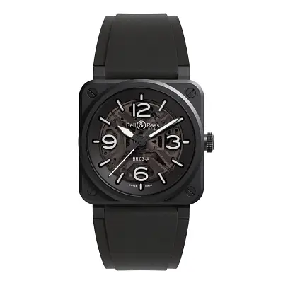 Bell & Ross BR-03 Skelett aus schwarzer Keramik BR03A-BL-SKCE/SRB
