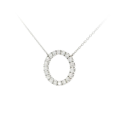 Zeitlose Halskette aus Weißgold mit Diamanten