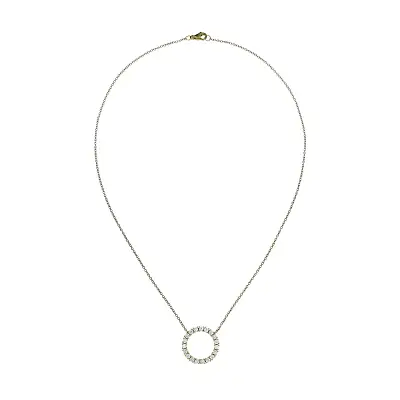 Luxuriöse Halskette mit goldenem Kreis und Diamanten
