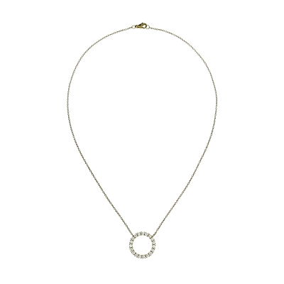 Luxuriöse Halskette mit goldenem Kreis und Diamanten