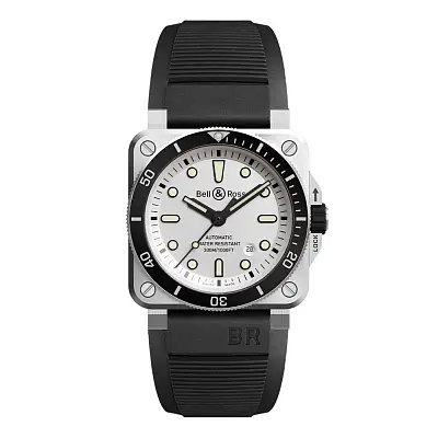 Bell & Ross BR03-92 Taucher Weiß BR0392-D-WH-ST/SRB