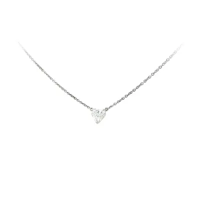 Weißgold-Halskette mit herzförmigem Diamanten