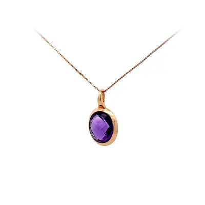 Goldanhänger mit ovalem Amethyst