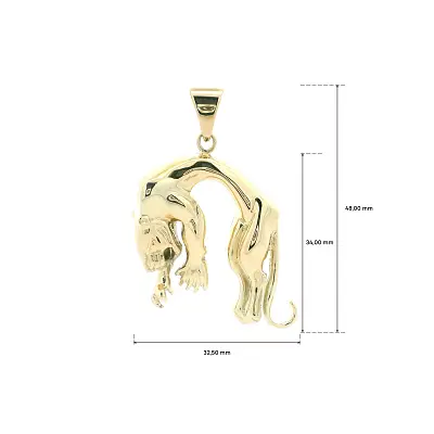 Goldener Panther-Anhänger aus 14K Gold