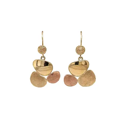 Hängende Ohrringe aus kombiniertem Gold