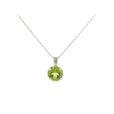 Eleganter Anhänger aus 18 kt Weißgold mit Peridot 1,90 ct