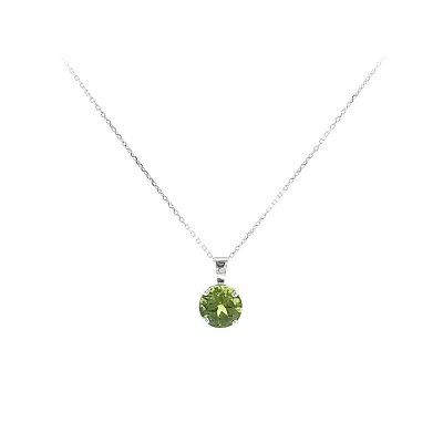 Eleganter Anhänger aus 18 kt Weißgold mit Peridot 1,90 ct