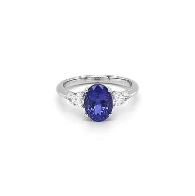 Goldring mit Tansanit und Diamanten