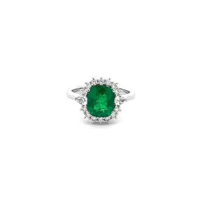 Goldring mit Smaragd und Diamanten