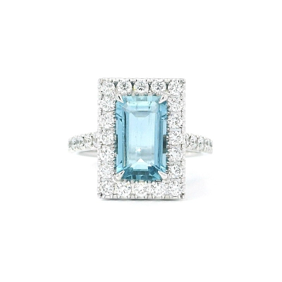Harmonie aus Aquamarin und Diamanten in luxuriösem Weißgold