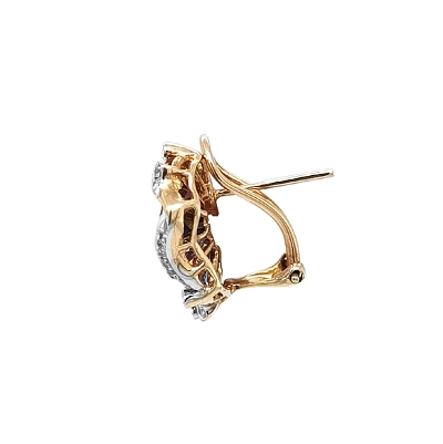 Gold-Ohrringe Halbedelsteine und Diamanten