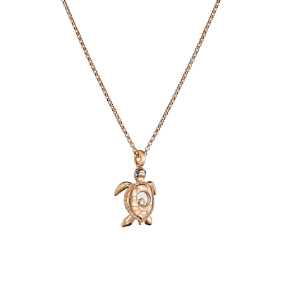 Gold Chopard Happy Diamonds Schildkröte Halskette 79A187-5001