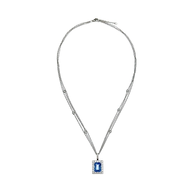 Glänzender Aquamarin in Kombination mit Diamantglanz - Luxus-Halskette