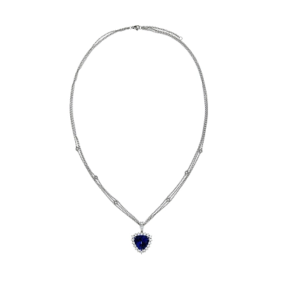 Luxuriöse Halskette mit Tansanit und funkelnden Diamanten