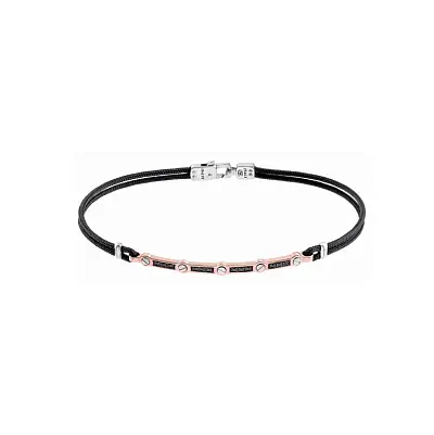 Goldenes Herrenarmband Zancan mit schwarzen Diamanten