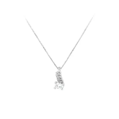 Halskette mit Zirkonen aus Weißgold