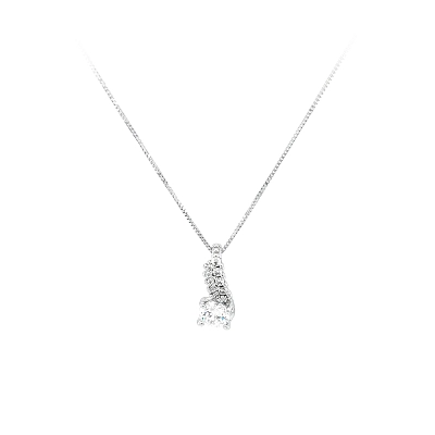 Halskette mit Zirkonen aus Weißgold