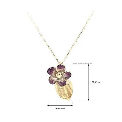 Goldblumenkette mit Emaille