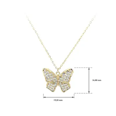 Gold Schmetterling Halskette mit Zirkonias