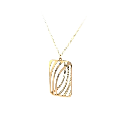 Goldene Halskette mit geometrischem Anhänger