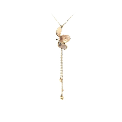 Goldblumenkette mit Perle