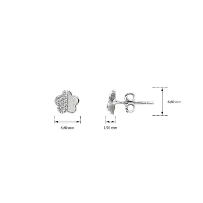 Ohrringe in Form einer Blume aus Weißgold mit Zirkoniumdioxid