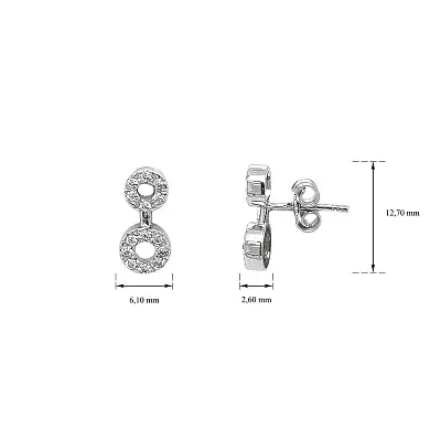 Ohrringe mit Zirkonen aus Weißgold