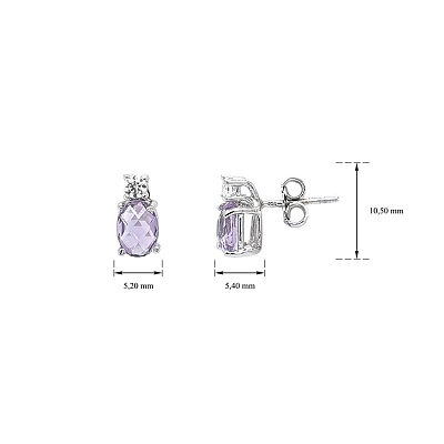 Goldohrringe mit Amethyst und glänzendem Zirkon