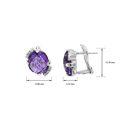 Weißgold-Amethyst-Ohrringe