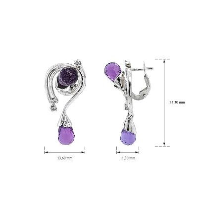 Weißgold-Amethyst-Ohrringe