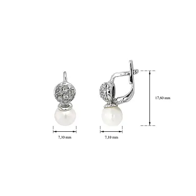 Weißgold-Perlen-Ohrringe