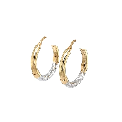 Elegante Goldohrringe mit Gelb- und Weißgoldkontrast