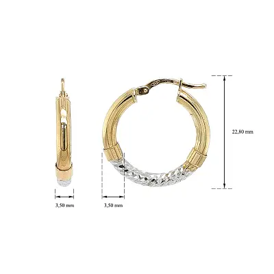 Elegante Goldohrringe mit Gelb- und Weißgoldkontrast