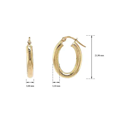 Elegante ovale Ohrringe aus Gelbgold