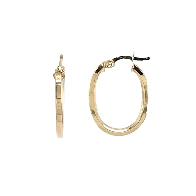 Ovale Ohrringe aus Gelbgold für alltägliche Eleganz
