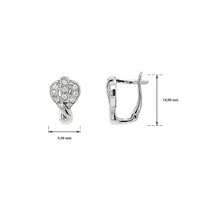 Glänzende Weißgold-Ohrringe mit funkelnden Zirkonen