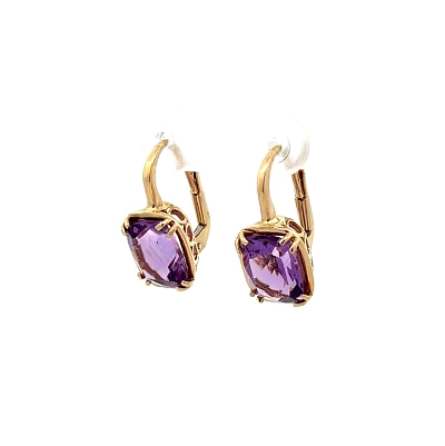 Gold-Ohrringe mit Amethyst