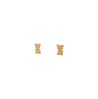 Goldpeck-Ohrringe Katze