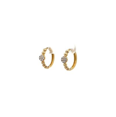 Goldene runde Ohrringe mit Zirkonen