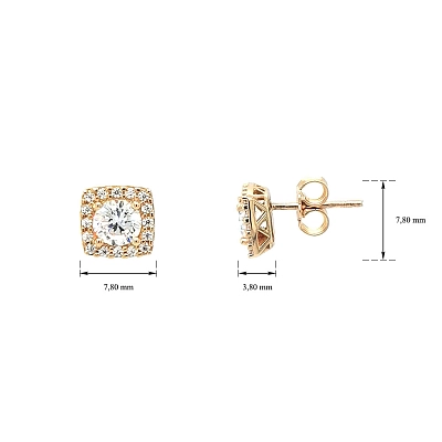 Gold-Ohrringe mit Zirkonen